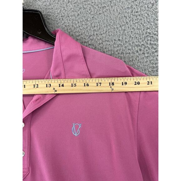 Johnnie O Polo Short Sleeve Golf Beach Surf Salmon Pink Stretch Mens XL Logo - Picture 4 of 12